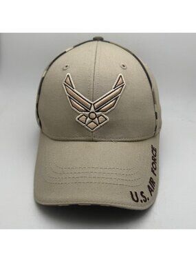 U.S. Air Force Embroidered Adjustable Baseball Cap Hat Tan Camouflage ML CAPS
